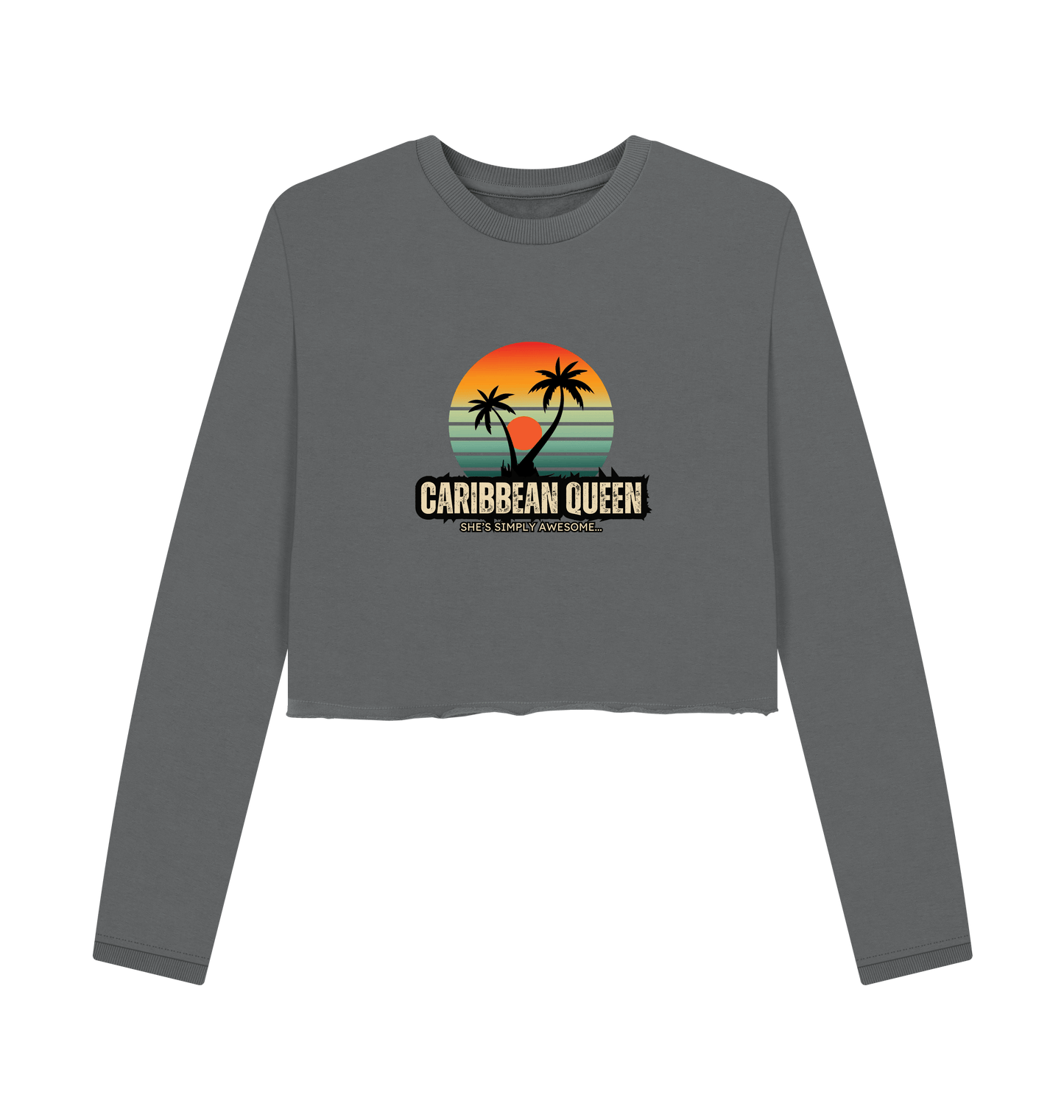 Slate Grey Printed Boxy Jumpers Front