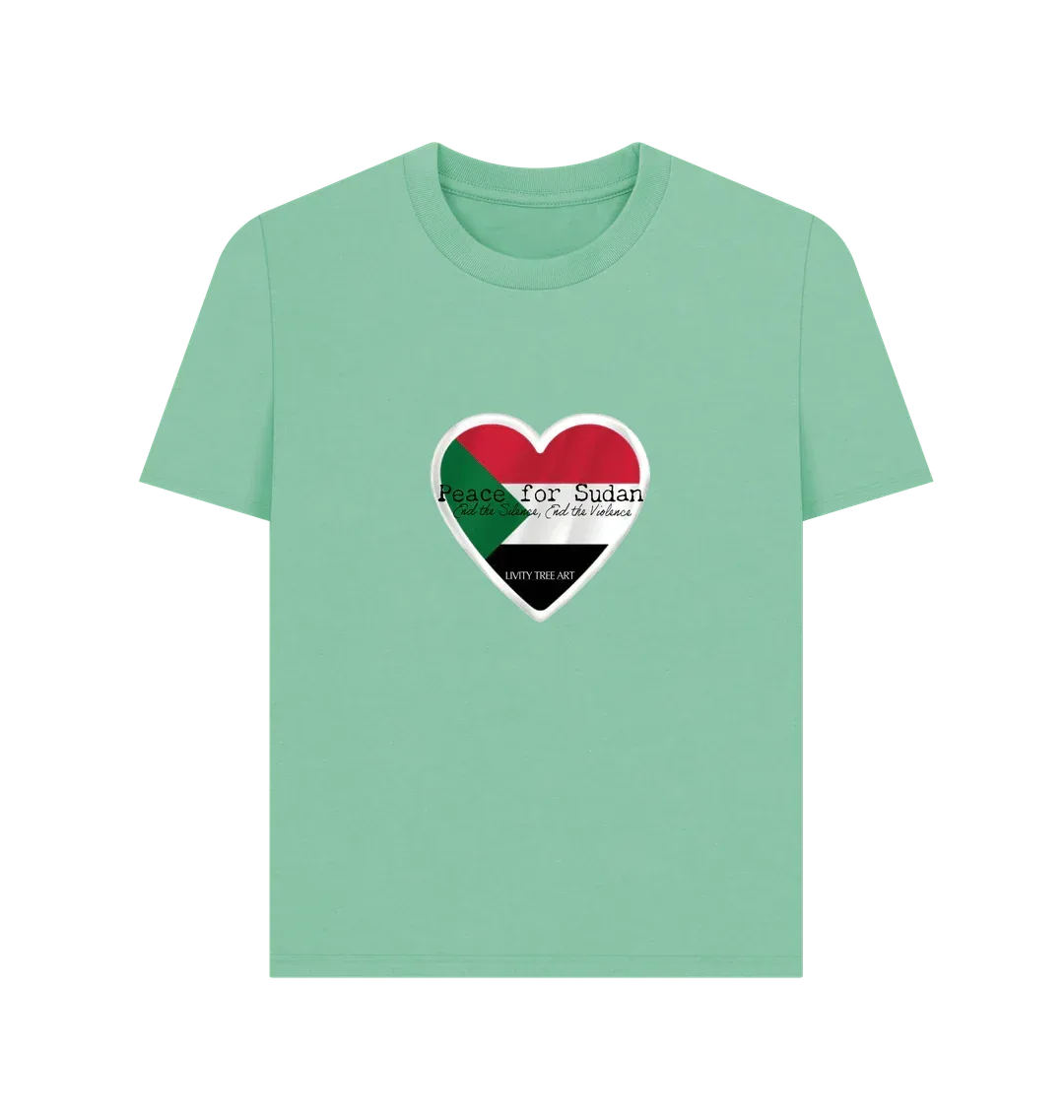 Peace for Sudan Woman's Plain T-shirt - Livity Tree Art