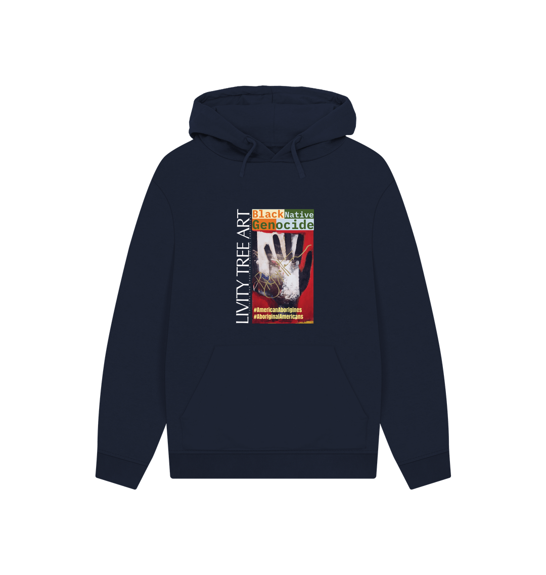 Navy Printed Hoody Front