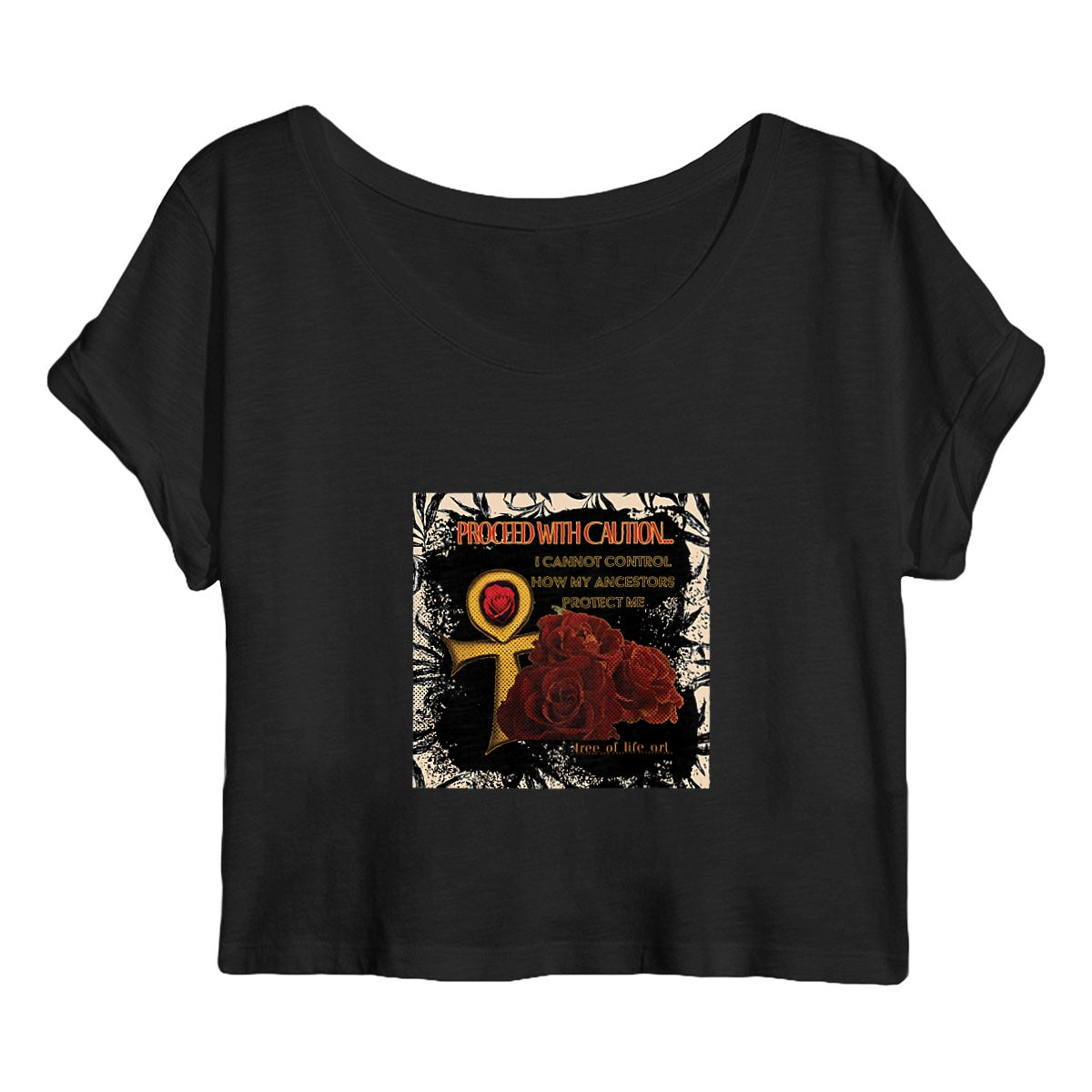 Ancestors Protection Crop Top - Women's Premium Organic Cotton | Tree of Life Art - Tree of Life Art