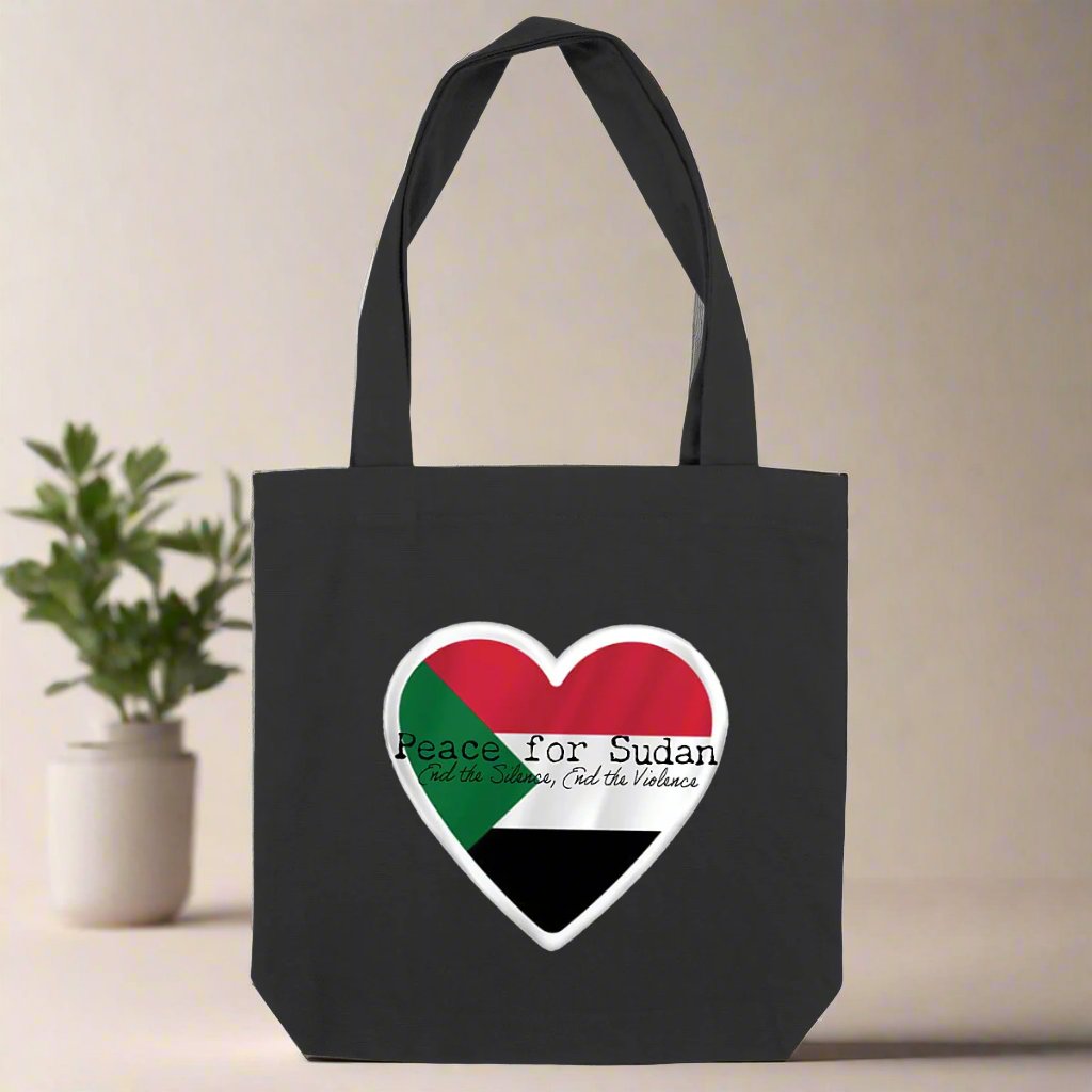 Peace for Sudan Tote - Heavyweight Premium Recycled Cotton | Tree of Life Art - Tree of Life Art