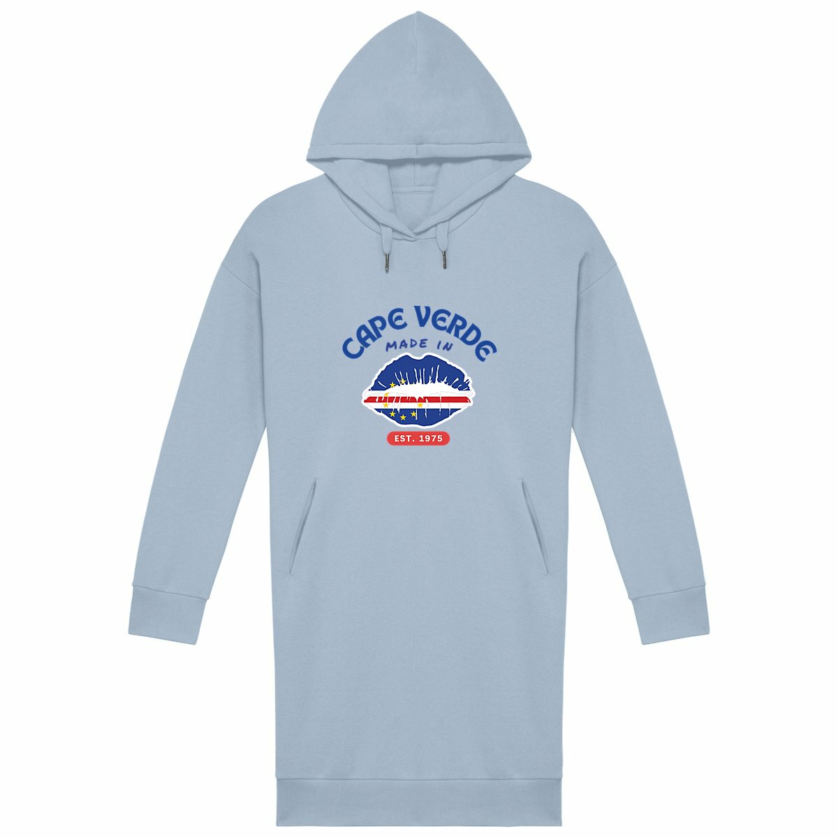 Made in Cape Verde Woman's Hoodie Dress, Premium Organic Comfy Cotton - Tree of Life Art