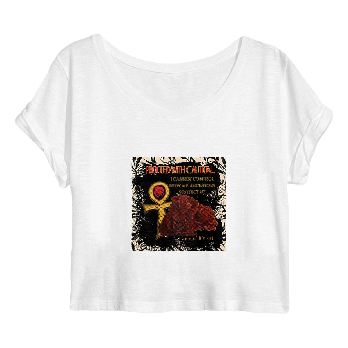 Ancestors Protection Crop Top - Women's Premium Organic Cotton | Tree of Life Art - Tree of Life Art