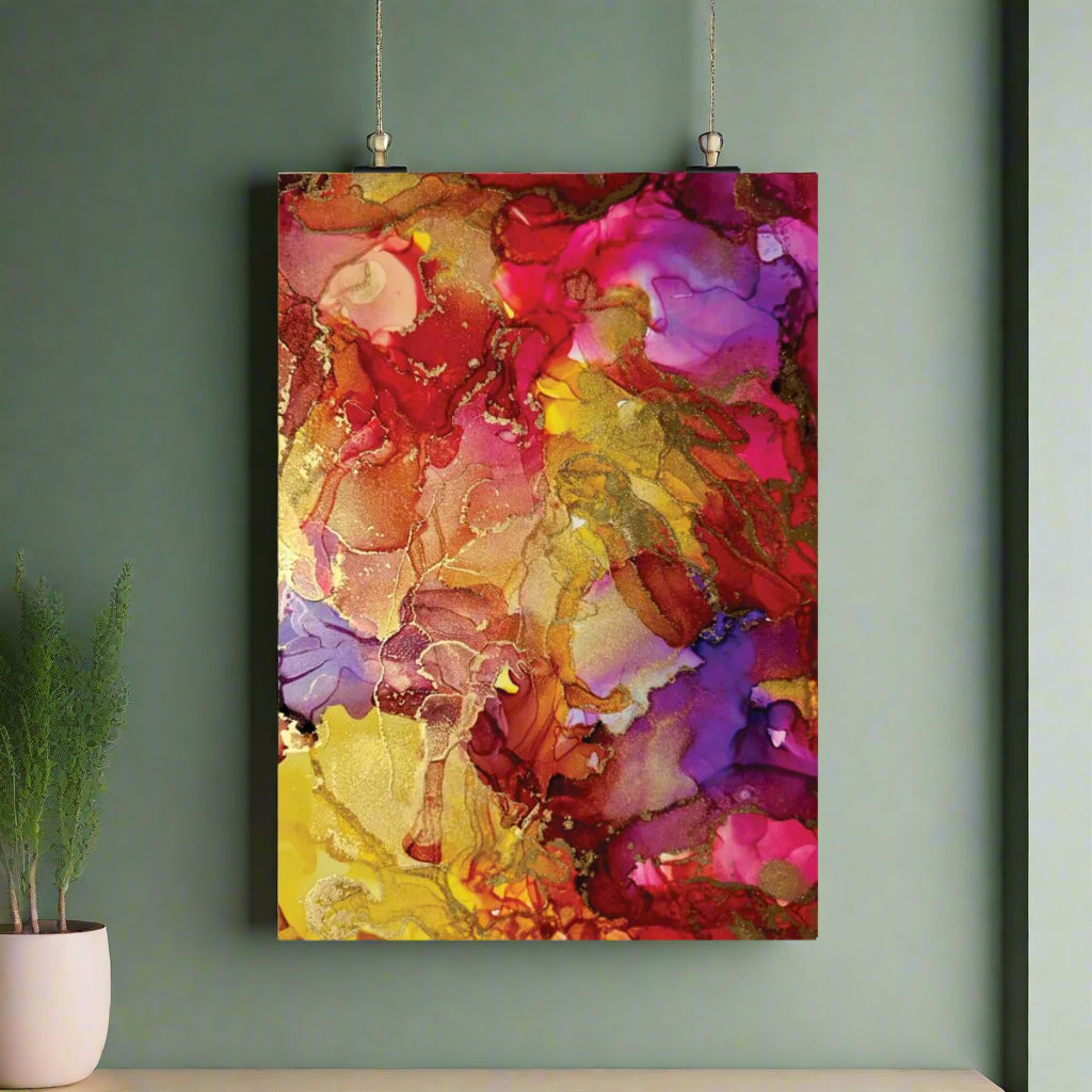 Alcohol Ink Print, Gold Accents by Kizzie Suriel | Tree of Life Art - Tree of Life Art