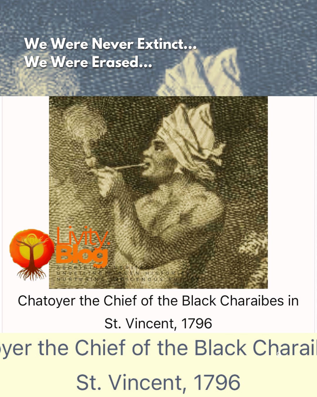 We Were Never Extinct. We Were Erased. Livity.Blog featured image with Katherin Joyette's artwork