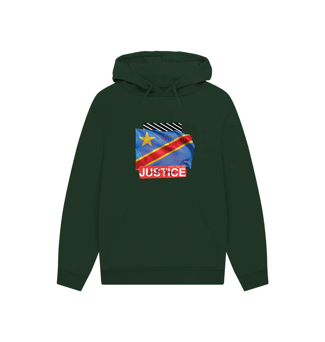 Justice for Congo Unisex Kangaroo Pocket Hoody - Livity Tree Art