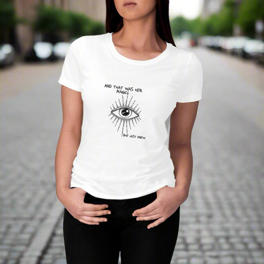 She Just Knew... Woman's Premium Plus Organic Cotton T-Shirt - Intuition Tee | Tree of Life Art - Tree of Life Art