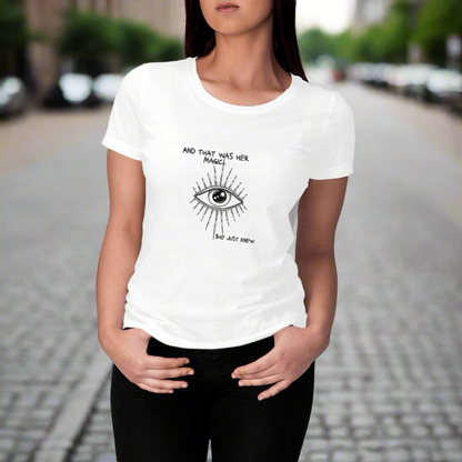 She Just Knew... Woman's Premium Plus Organic Cotton T-Shirt - Intuition Tee | Tree of Life Art - Tree of Life Art
