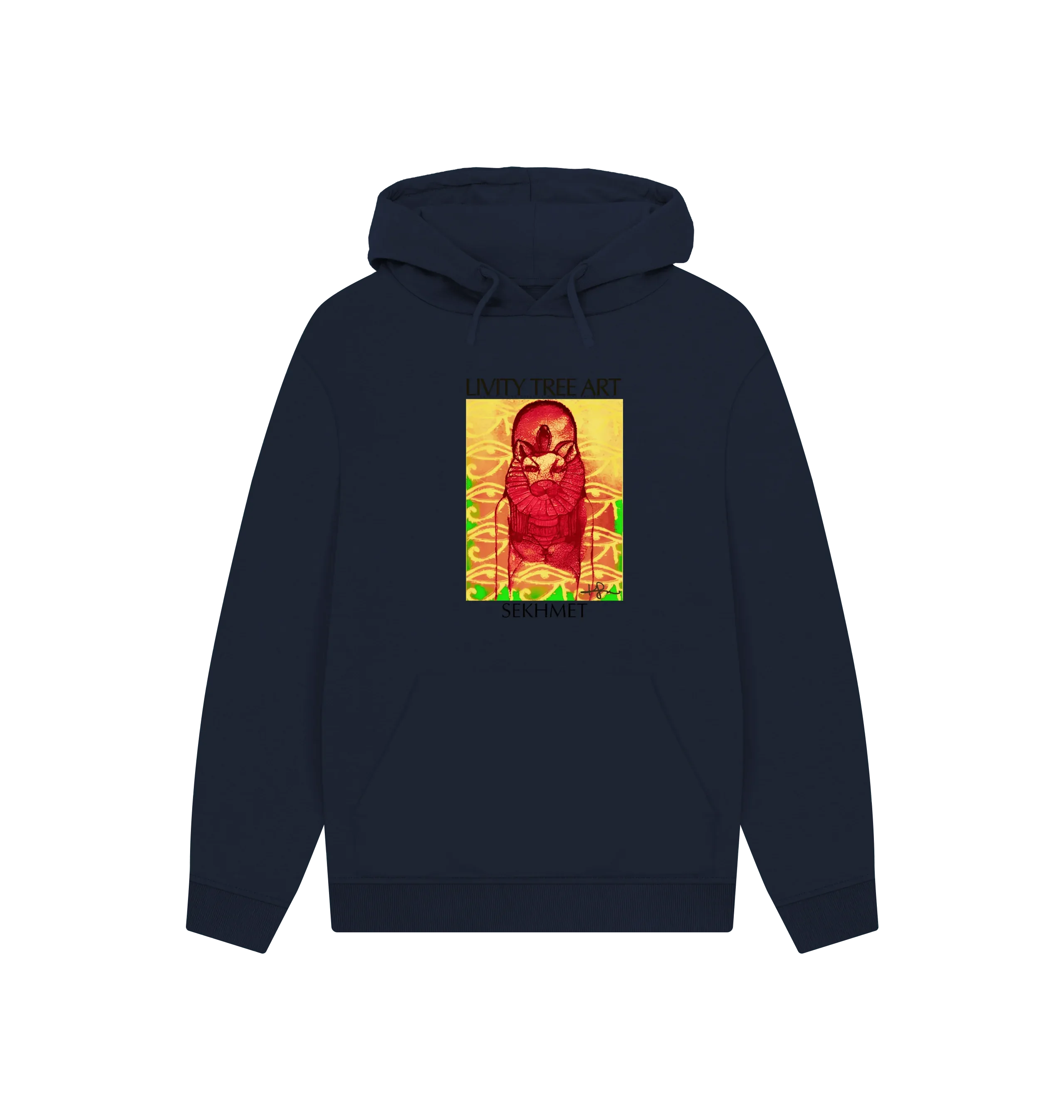 Rastafari Sekhmet Unisex Kangaroo Pocket Hoody - Livity Tree Art