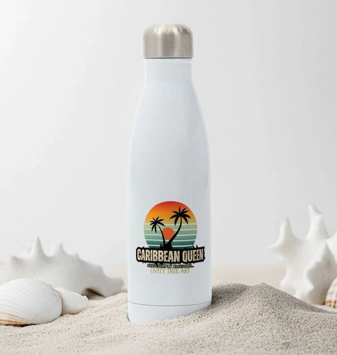 Caribbean Queen Stainless Steel Bottle - Livity Tree Art