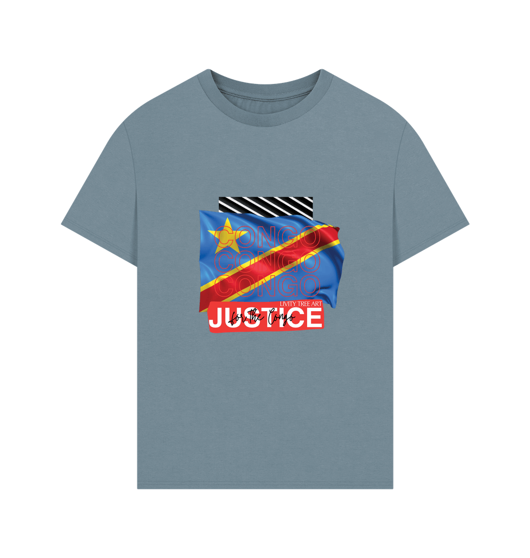 Stone Blue Printed T-shirt Front