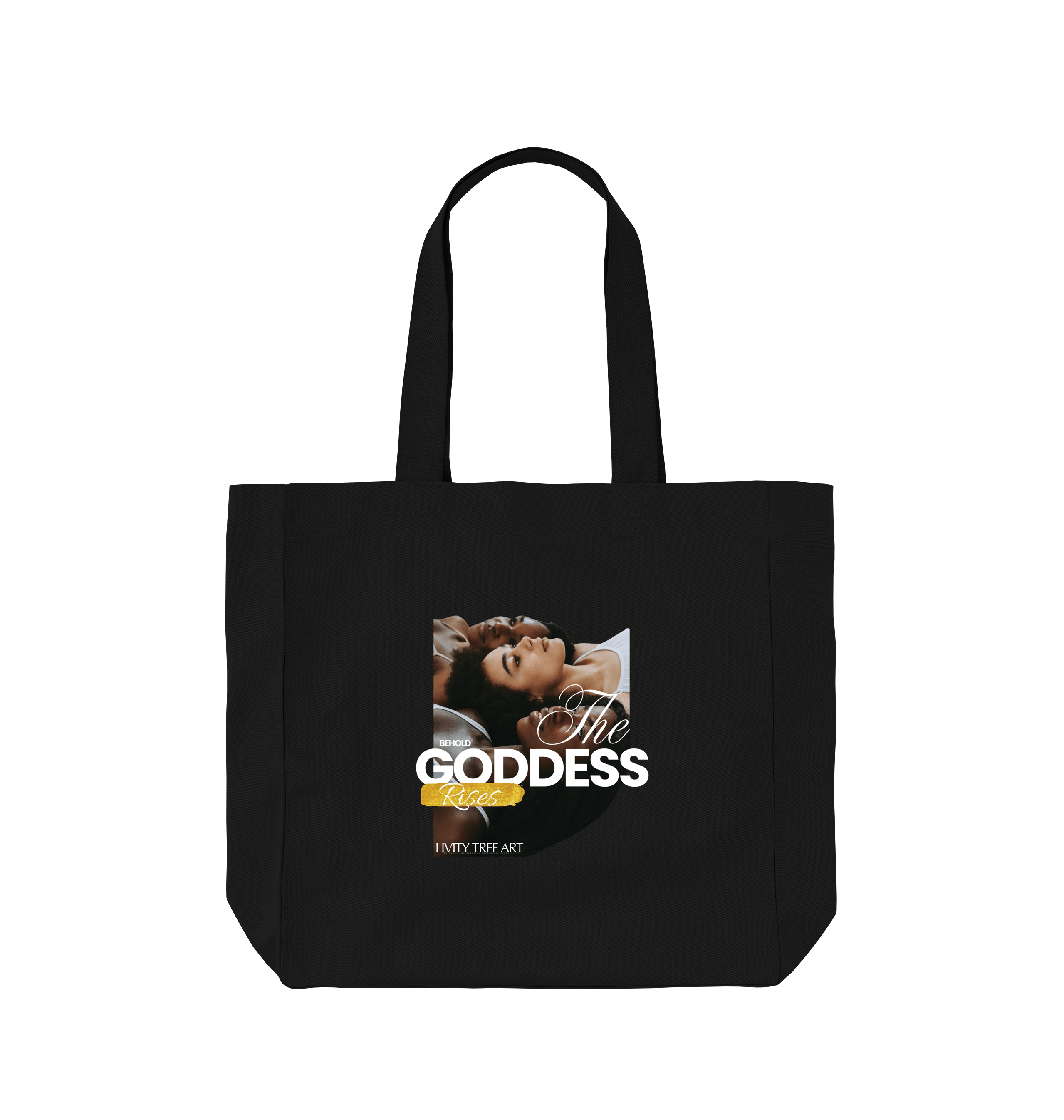 Black Printed Bag Front