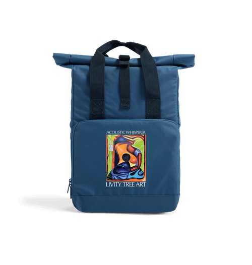 Acoustic Whisperer Recycled Twin handle Roll-Top Backpack - Livity Tree Art