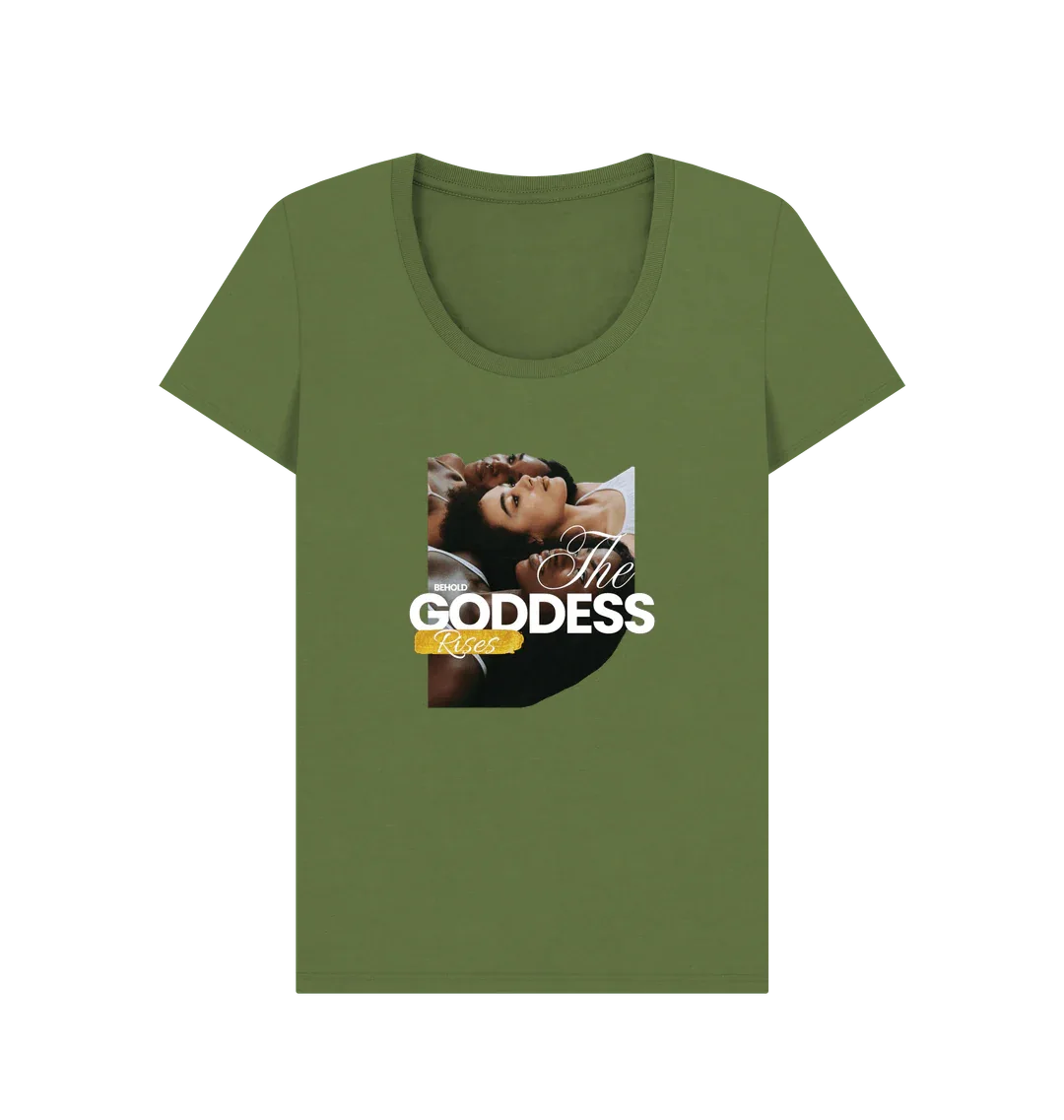 The Goddess Rises Women's Scoop Neck T-shirt - Livity Tree Art
