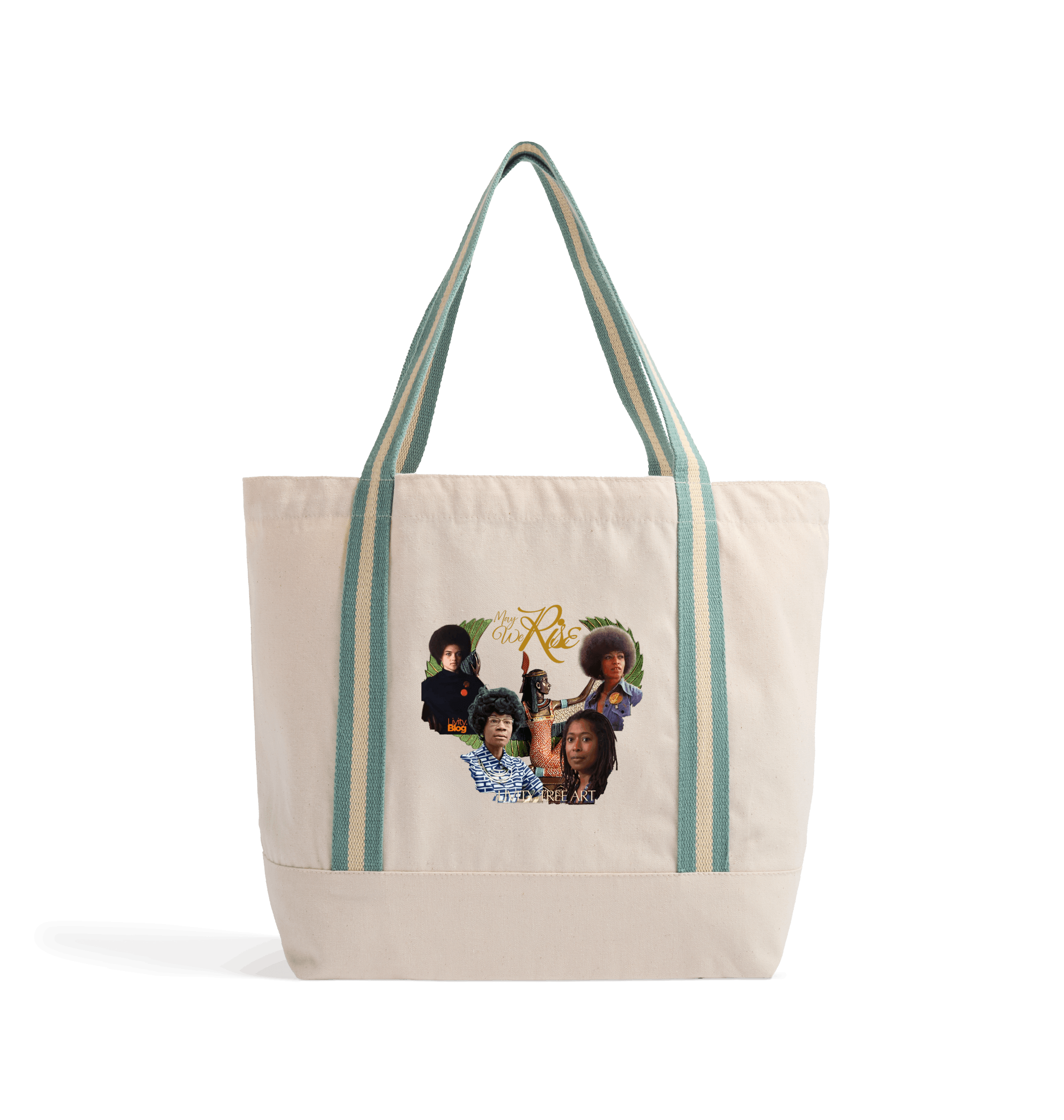 Natural/Sage Green Heat Transfer Bag Front