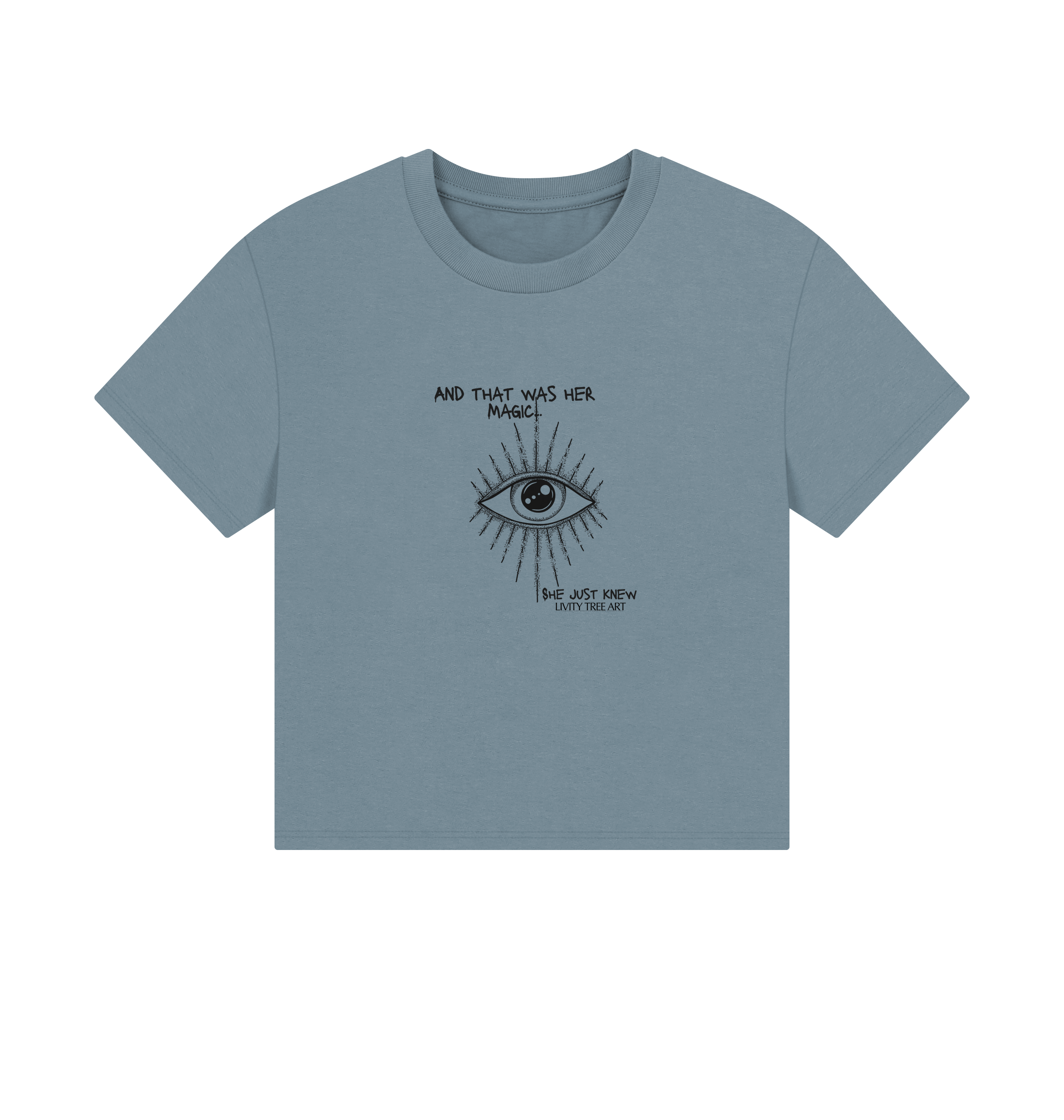 Stone Blue Printed T-shirt Front