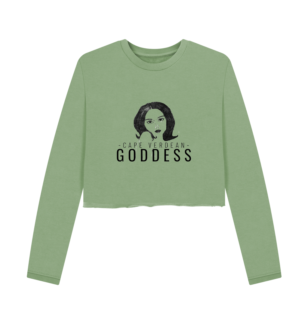 Sage Printed Boxy Jumpers Front