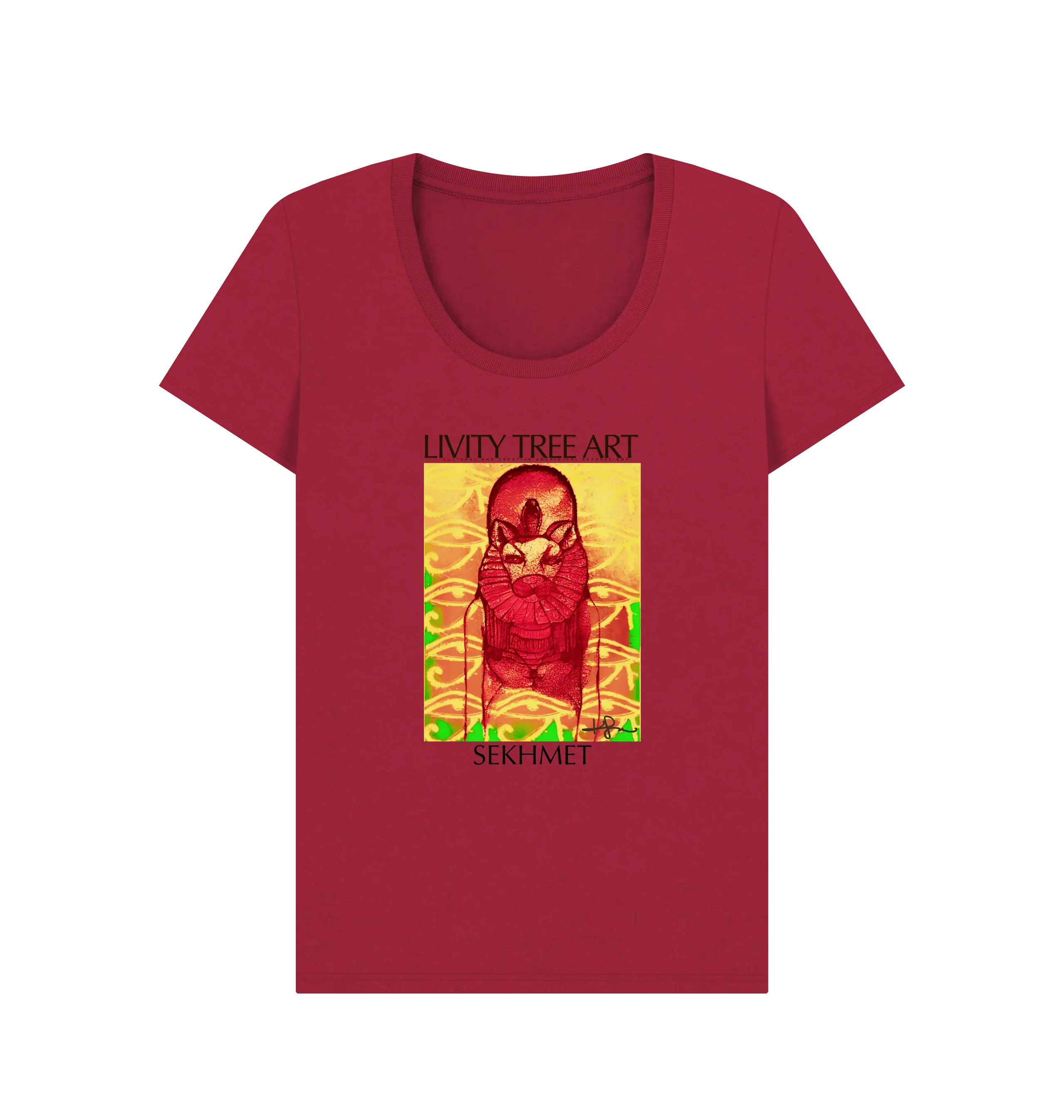 Rastafari Sekhmet Women's V-Neck T-shirt - Livity Tree Art