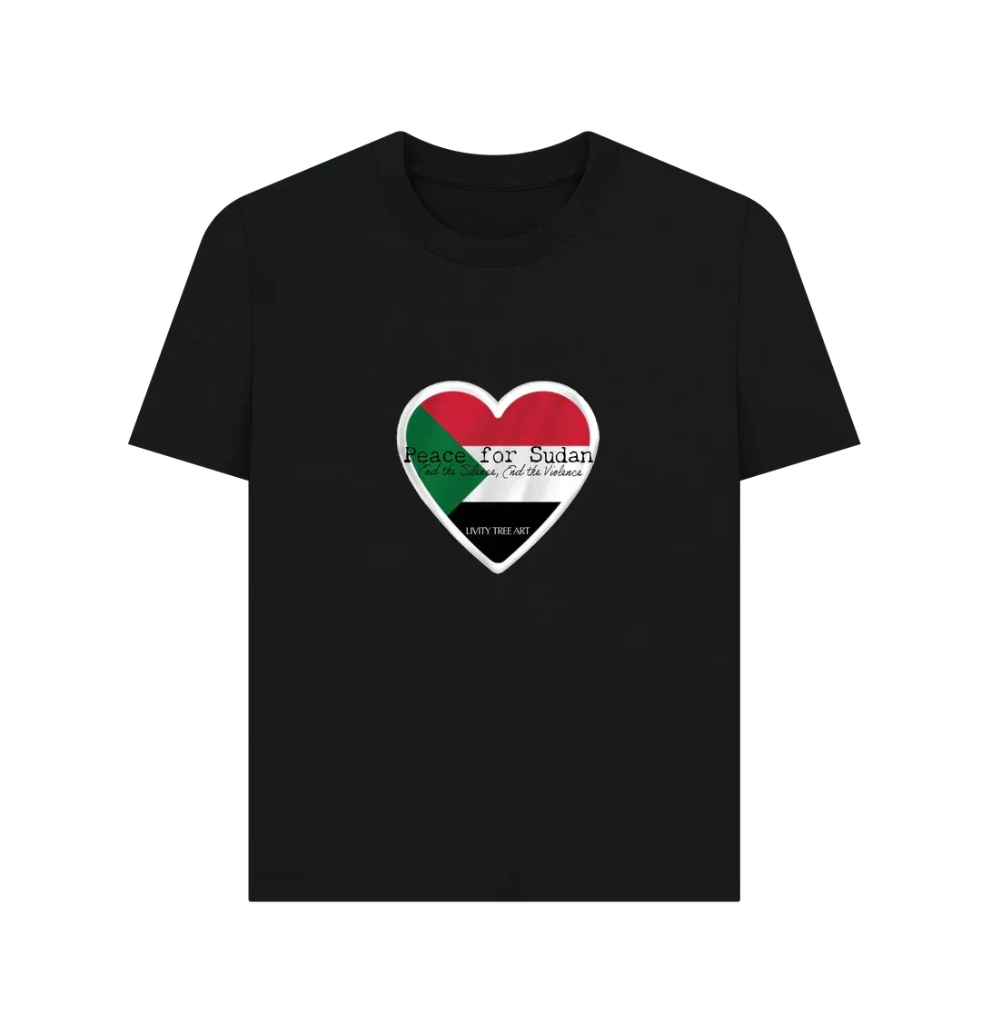 Peace for Sudan Woman's Plain T-shirt - Livity Tree Art