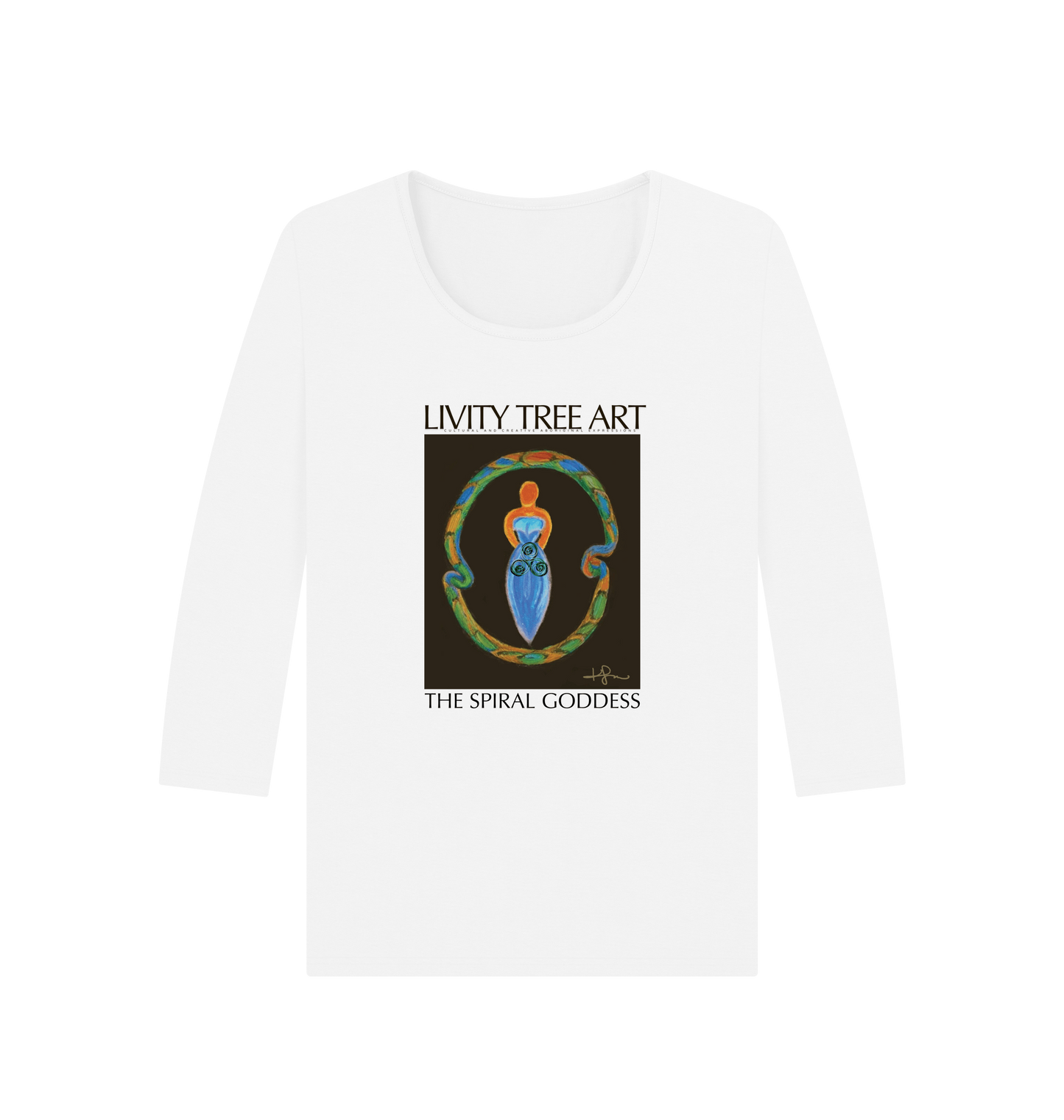 White Printed Long Sleeve T Shirt Front