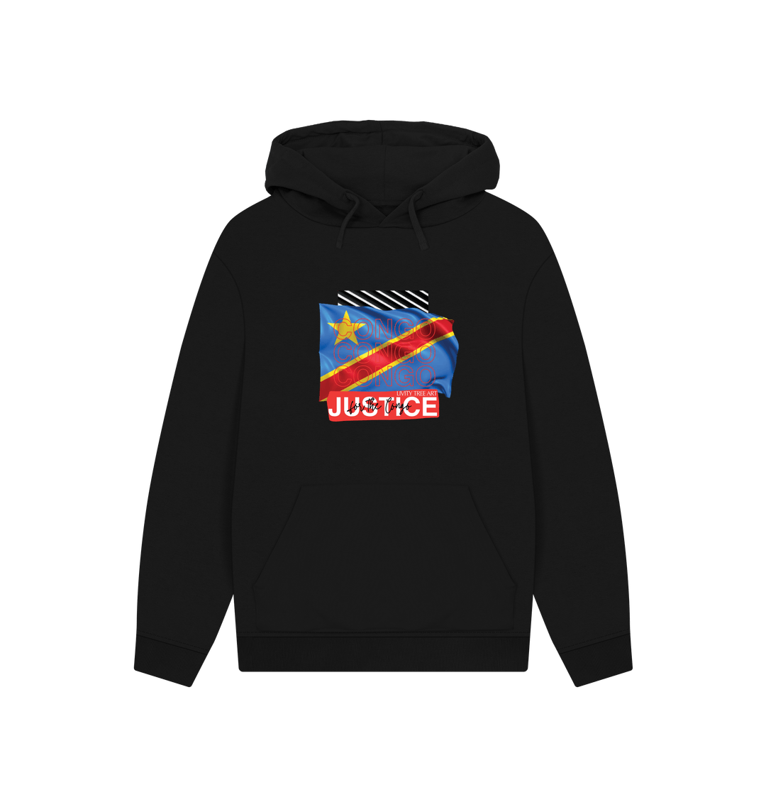 Black Printed Hoody Front