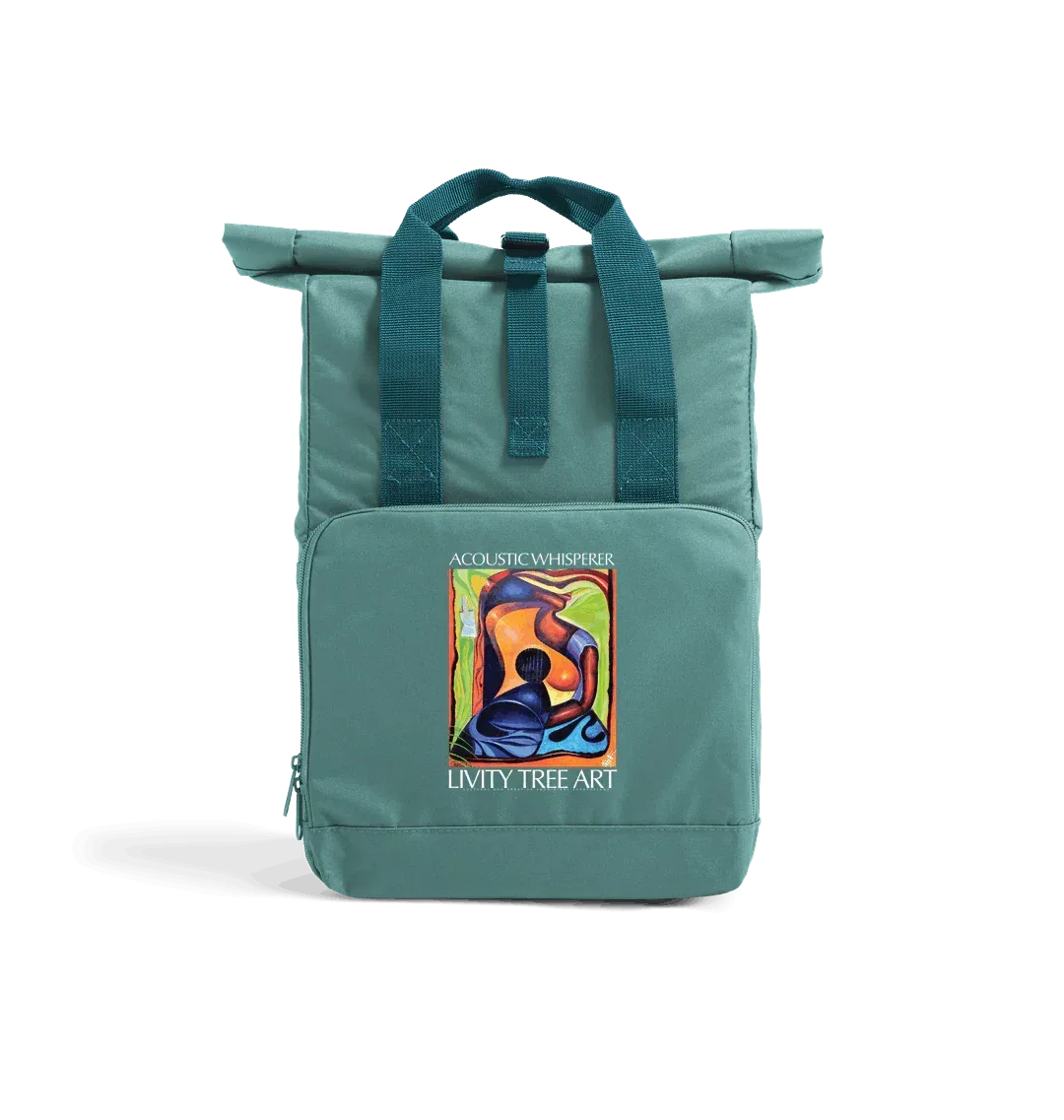 Acoustic Whisperer Recycled Twin handle Roll-Top Backpack - Livity Tree Art