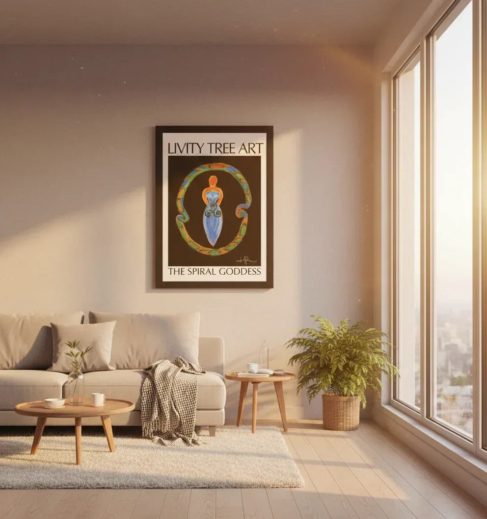 Premium Portrait The Spiral Goddess Art Print (Recycled Canvas, Frame Optional) - Livity Tree Art