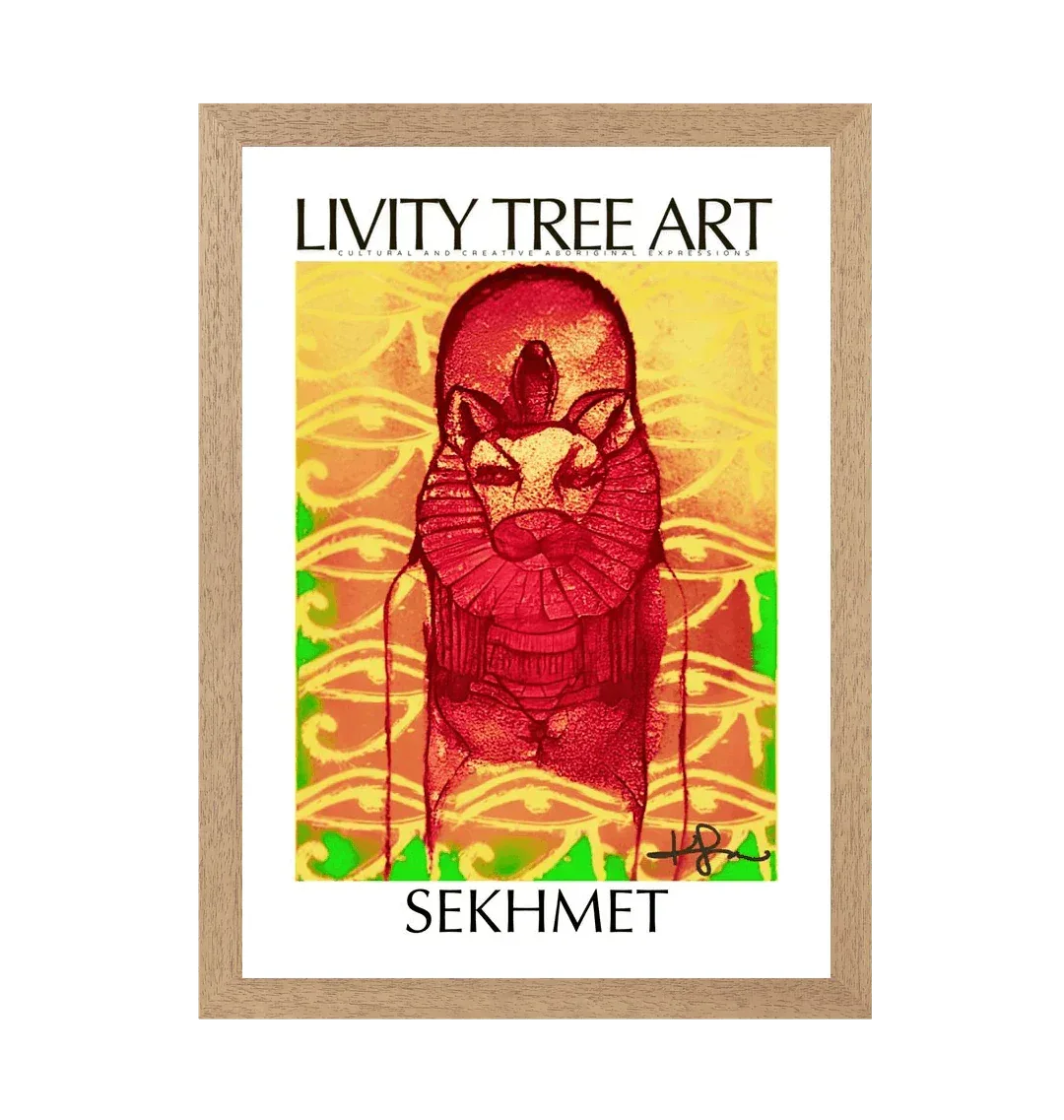 Rastafari Sekhmet Portrait Art Print - Livity Tree Art