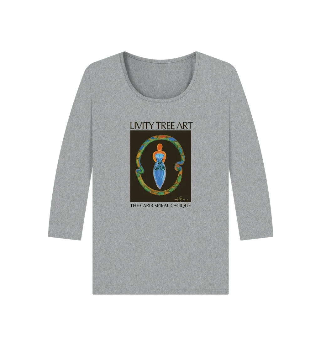 The Spiral Goddess Premium Certified Cotton Long Sleeve Tee - Livity Tree Art