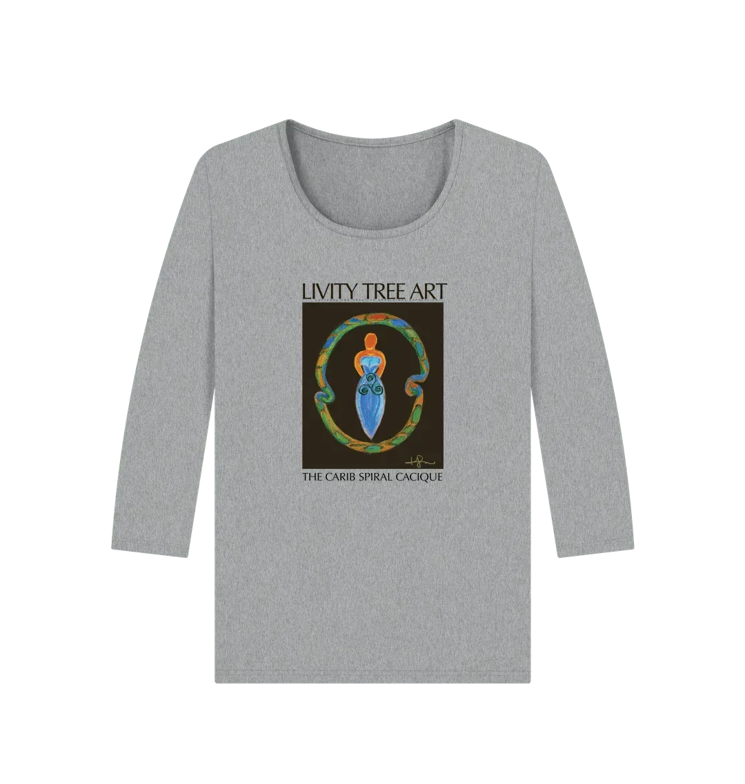 The Spiral Goddess Premium Certified Cotton Long Sleeve Tee - Livity Tree Art