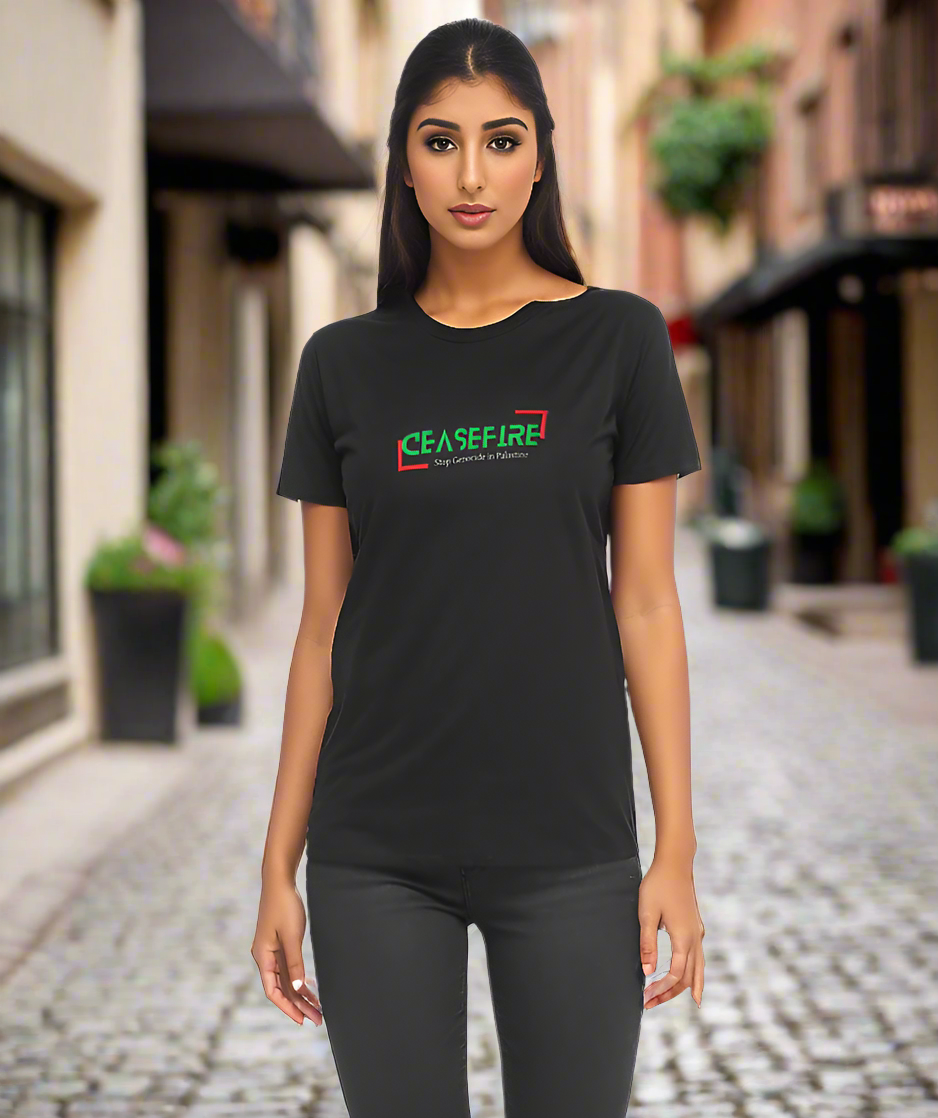 Ceasefire in Palestine Premium Unisex tshirt, Lightweight 100% Organic Cotton | Tree of Life Art - Tree of Life Art