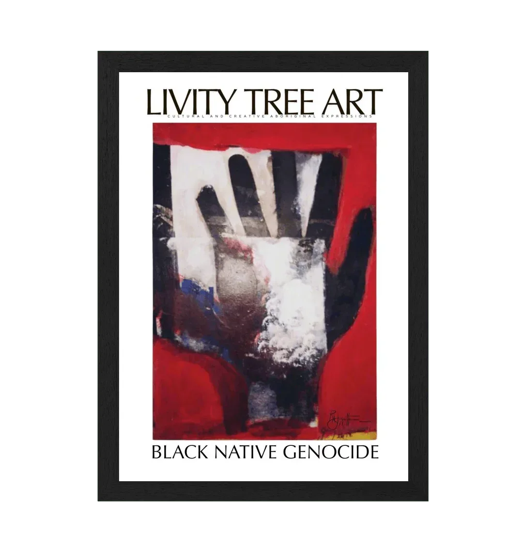 Black Native Genocide Portrait Recycled Canvas - Livity Tree Art