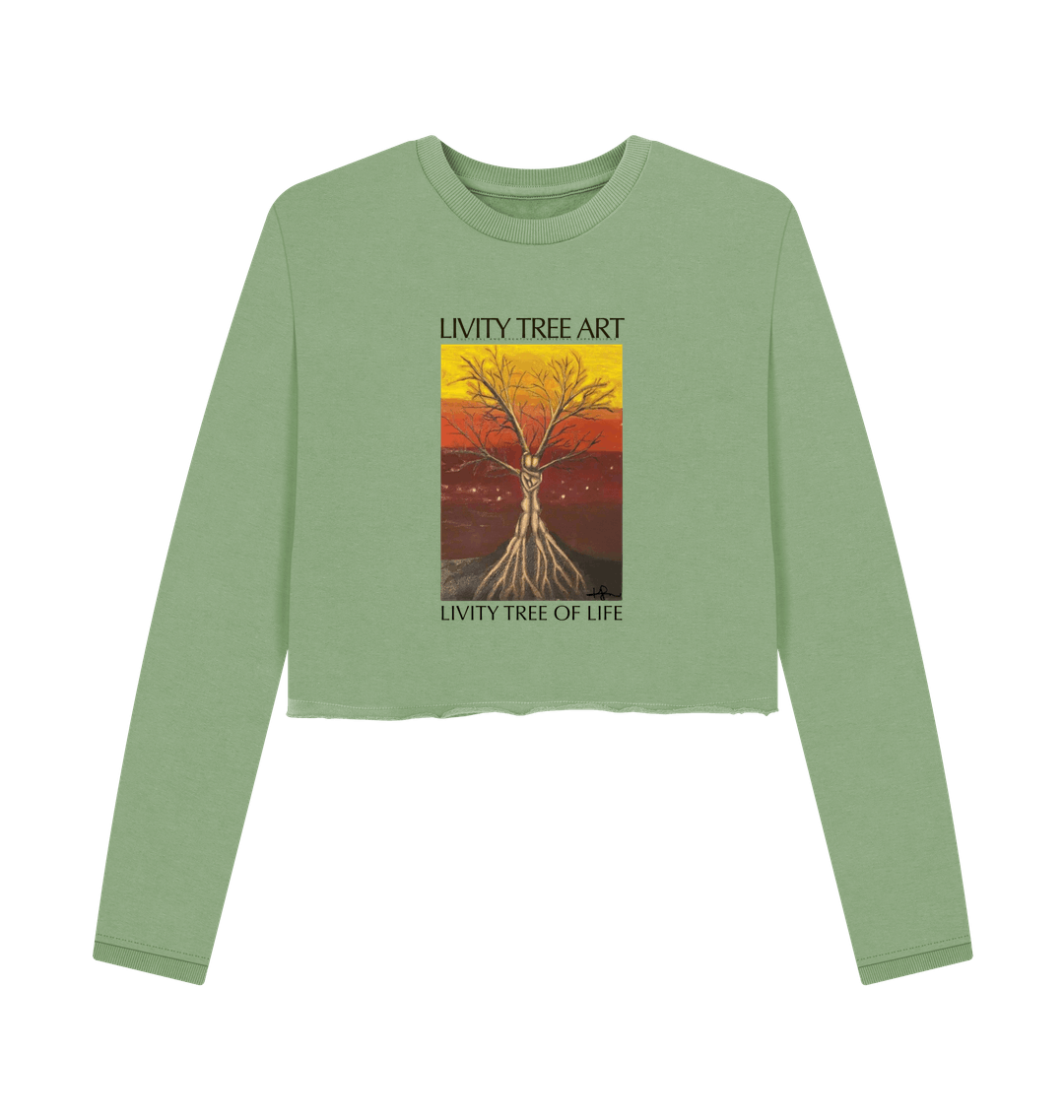 Sage Printed Boxy Jumpers Front