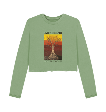 Sage Printed Boxy Jumpers Front