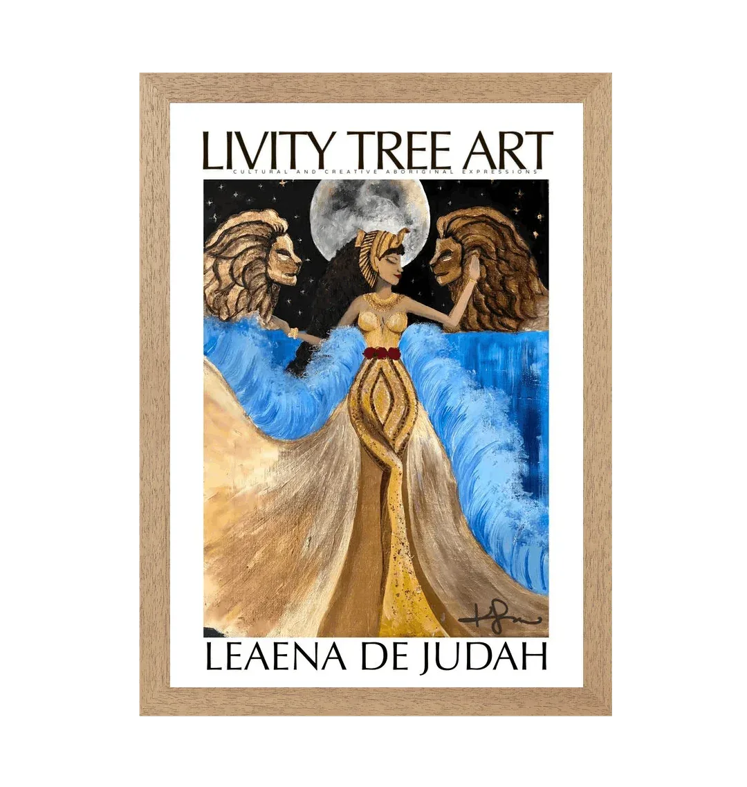 Leaena de Judah (Lioness of Judah) Portrait Art Print (Frame Optional) - Livity Tree Art