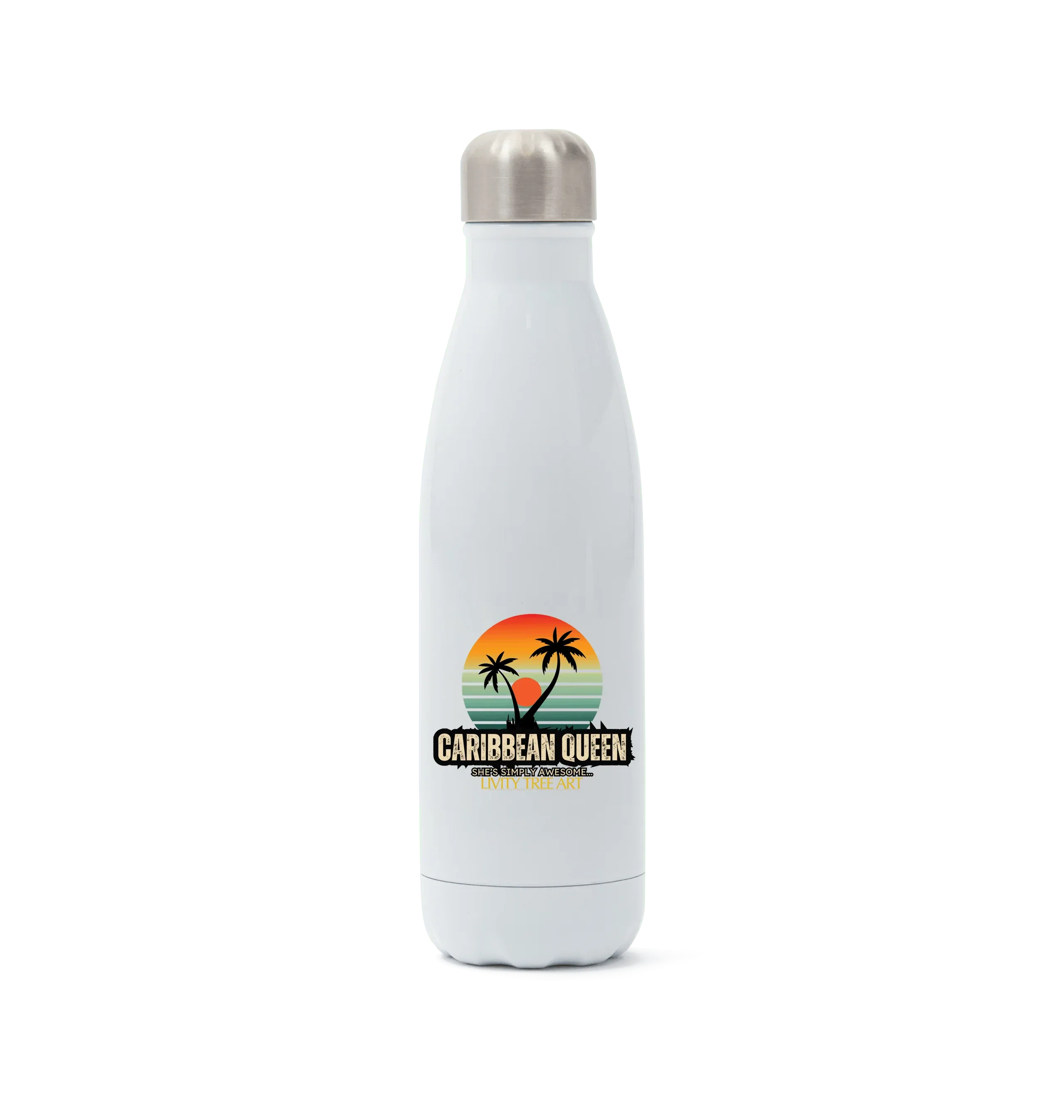 Caribbean Queen Stainless Steel Bottle - Livity Tree Art