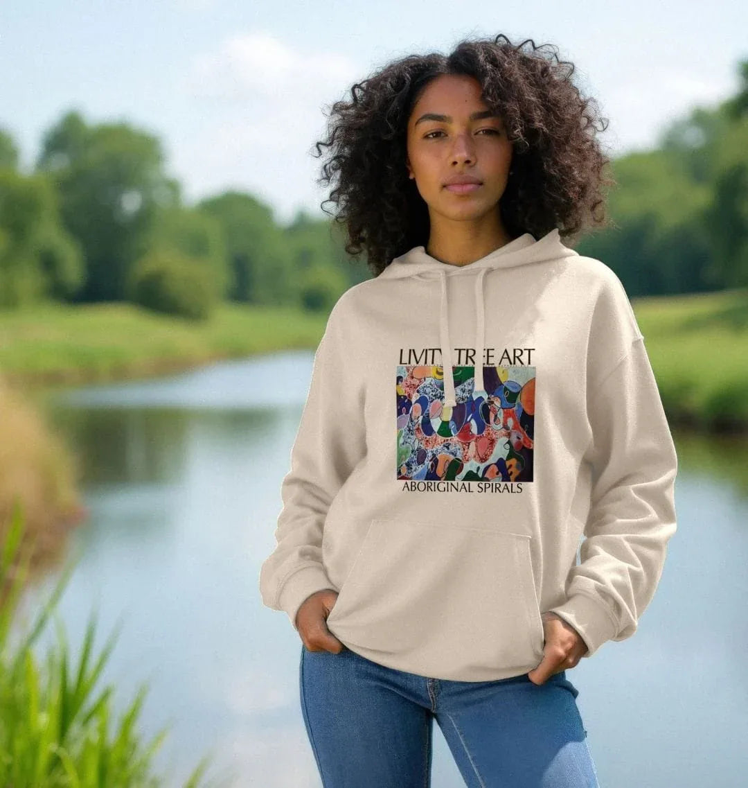 Aboriginal Spirals Unisex Kangaroo Pocket Hoody - Livity Tree Art