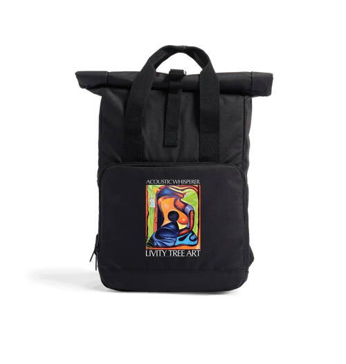 Acoustic Whisperer Recycled Twin handle Roll-Top Backpack - Livity Tree Art