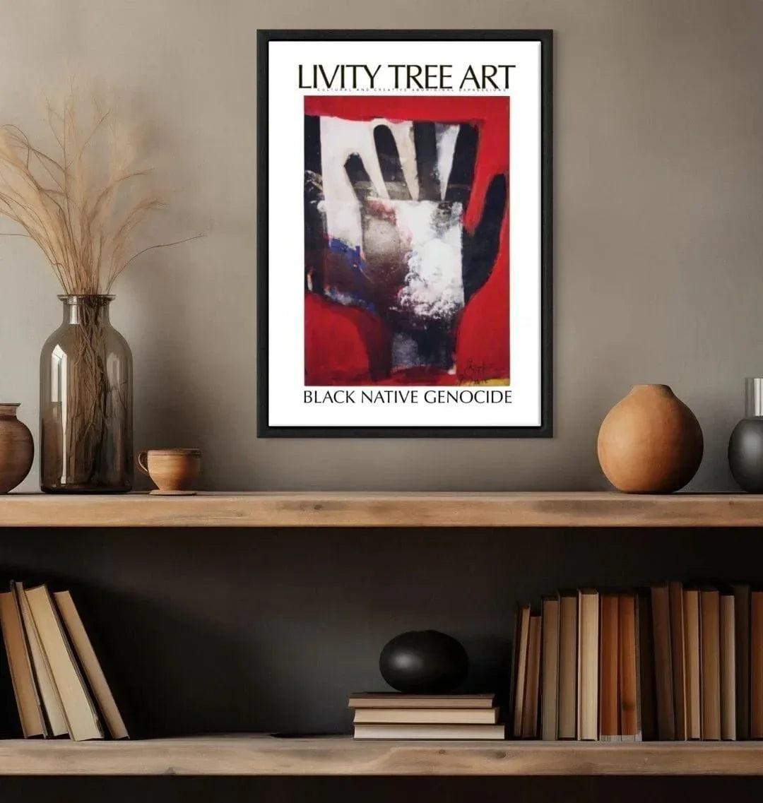 Black Native Genocide Portrait Recycled Canvas - Livity Tree Art