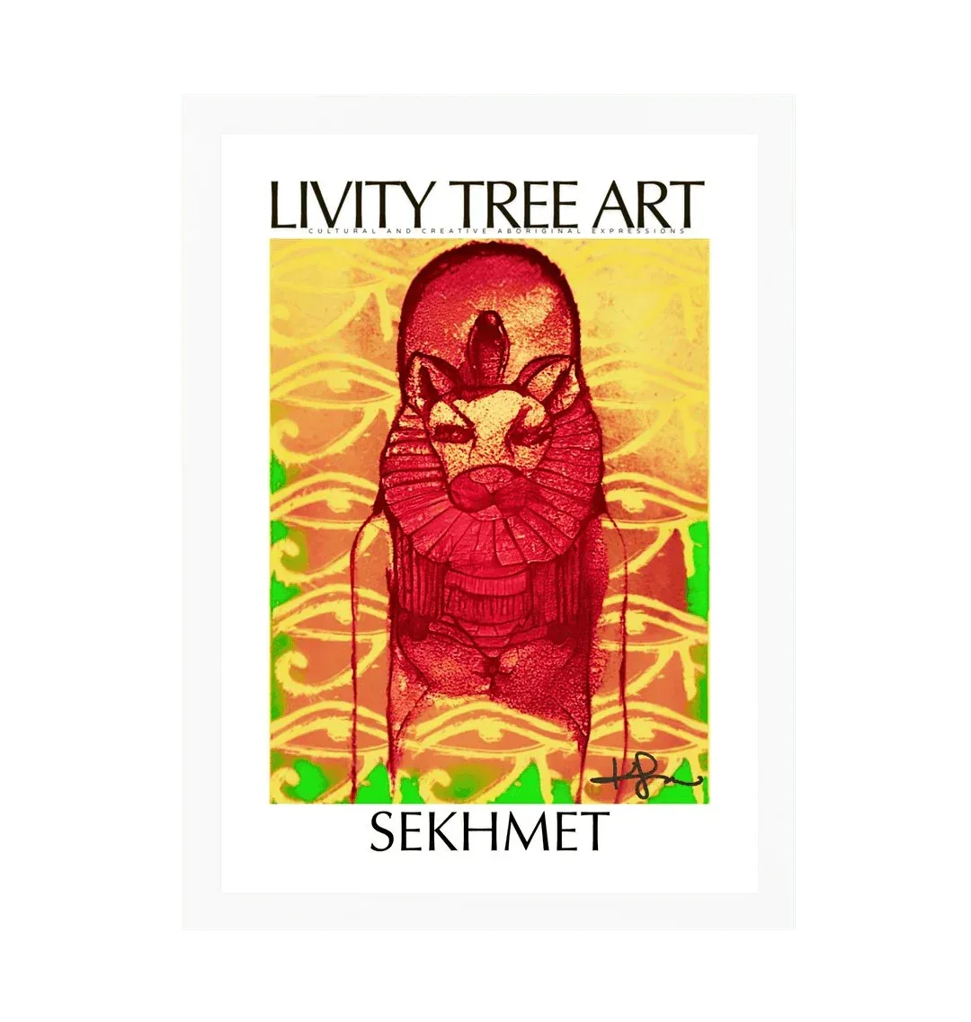 Rastafari Sekhmet Portrait Art Print - Livity Tree Art