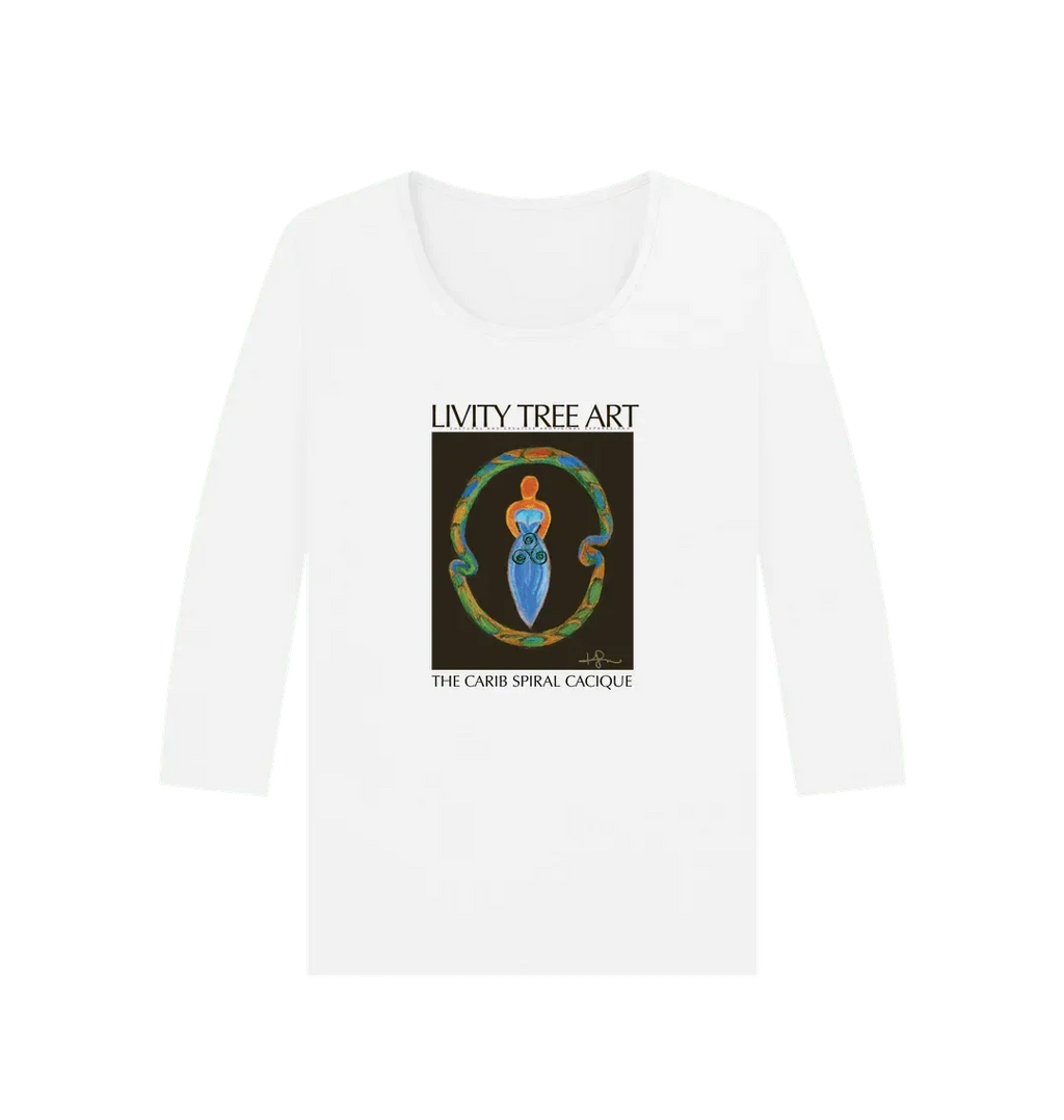 The Spiral Goddess Premium Certified Cotton Long Sleeve Tee - Livity Tree Art