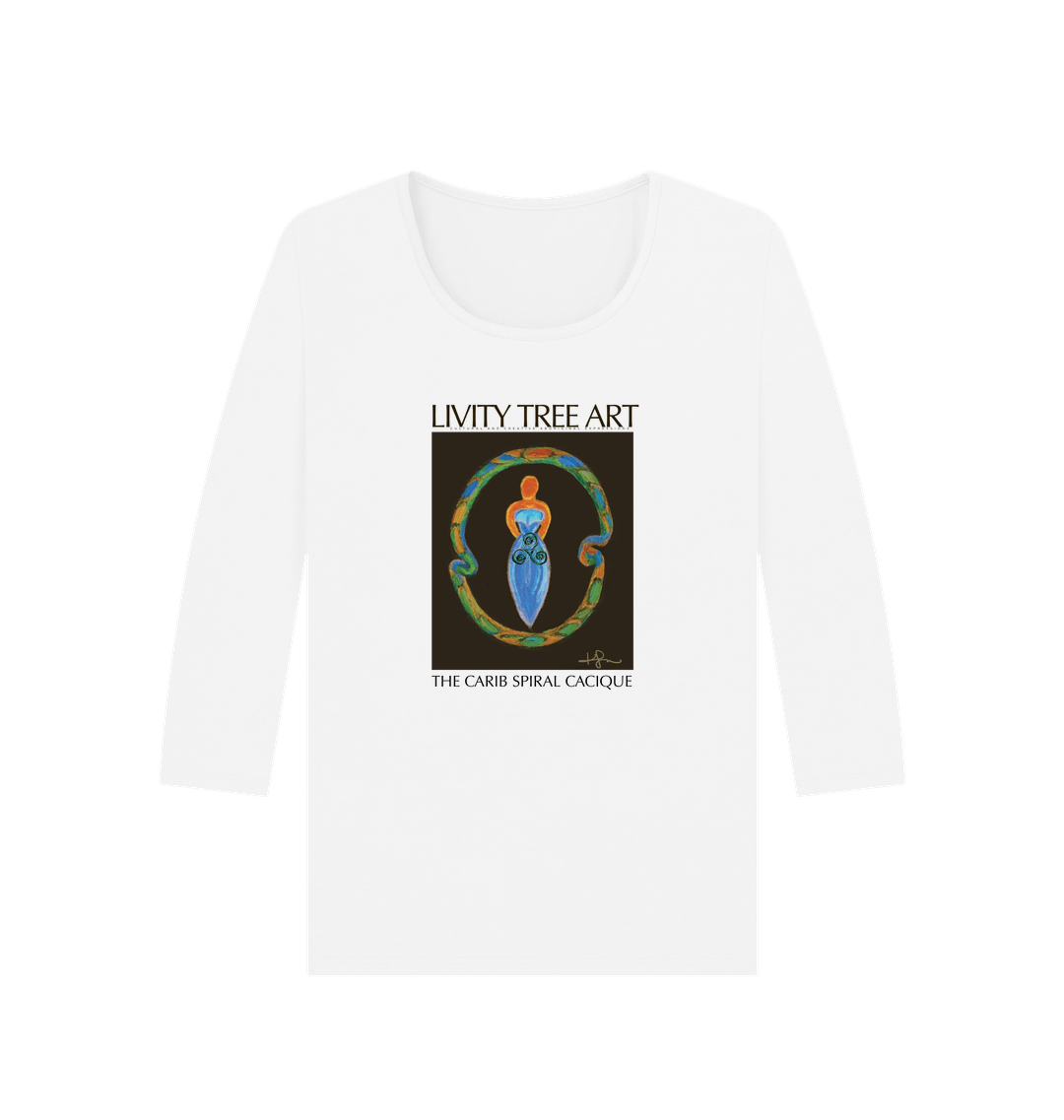 White Printed Long Sleeve T Shirt Front