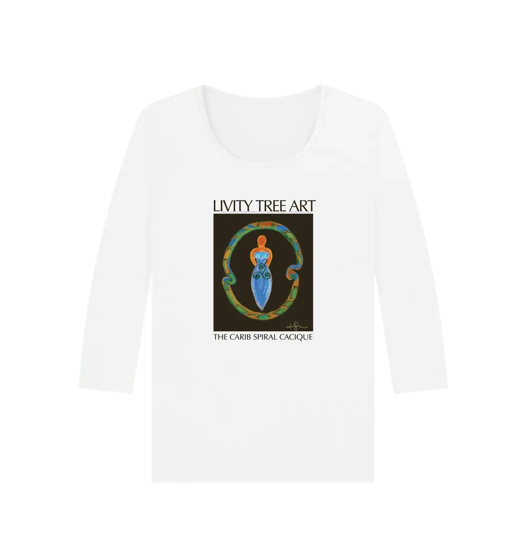 The Spiral Goddess Premium Certified Cotton Long Sleeve Tee - Livity Tree Art