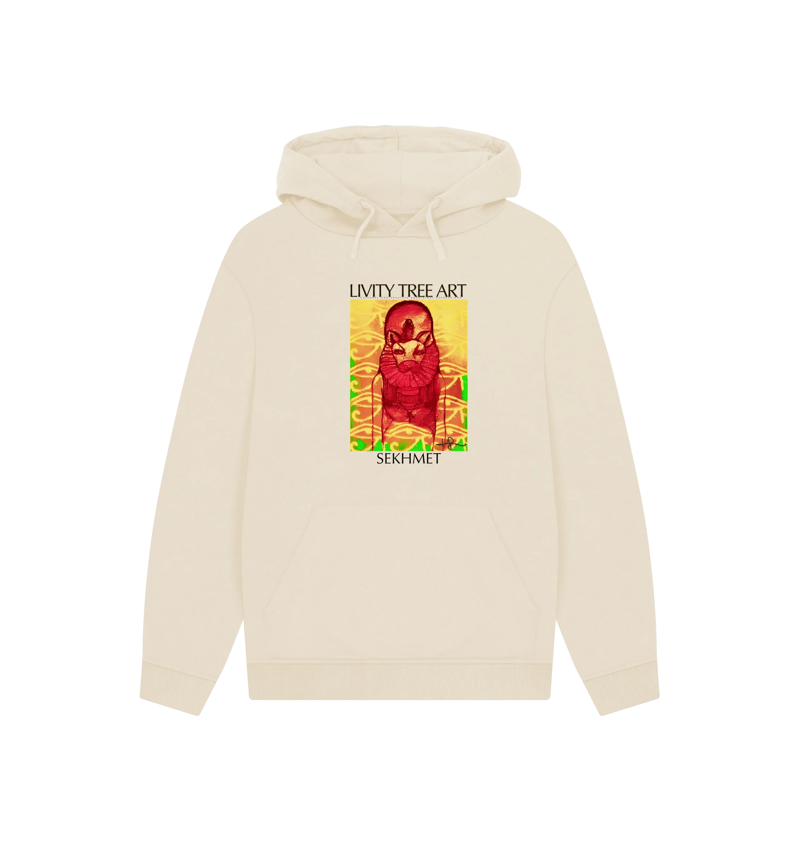 Rastafari Sekhmet Unisex Kangaroo Pocket Hoody - Livity Tree Art