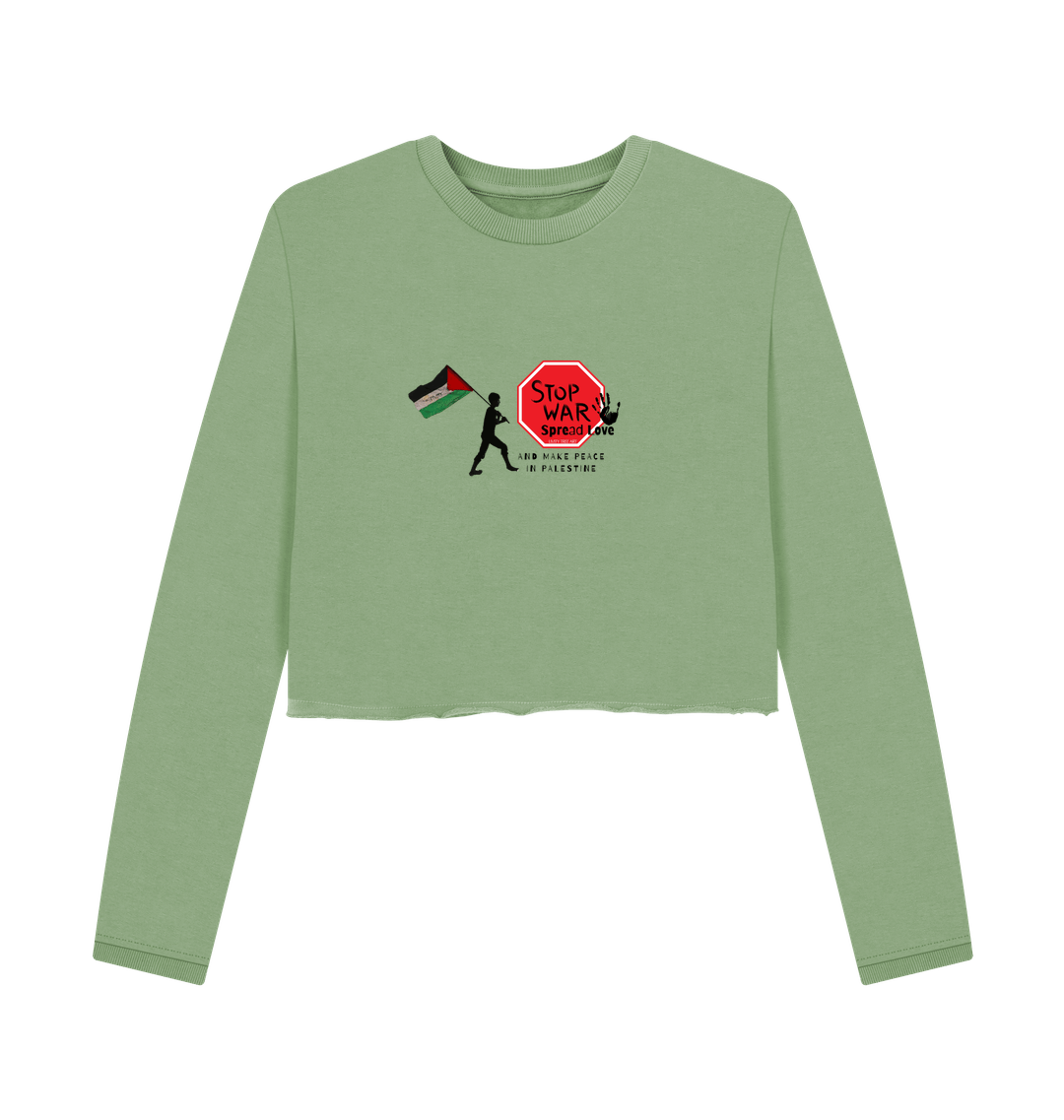 Sage Printed Boxy Jumpers Front