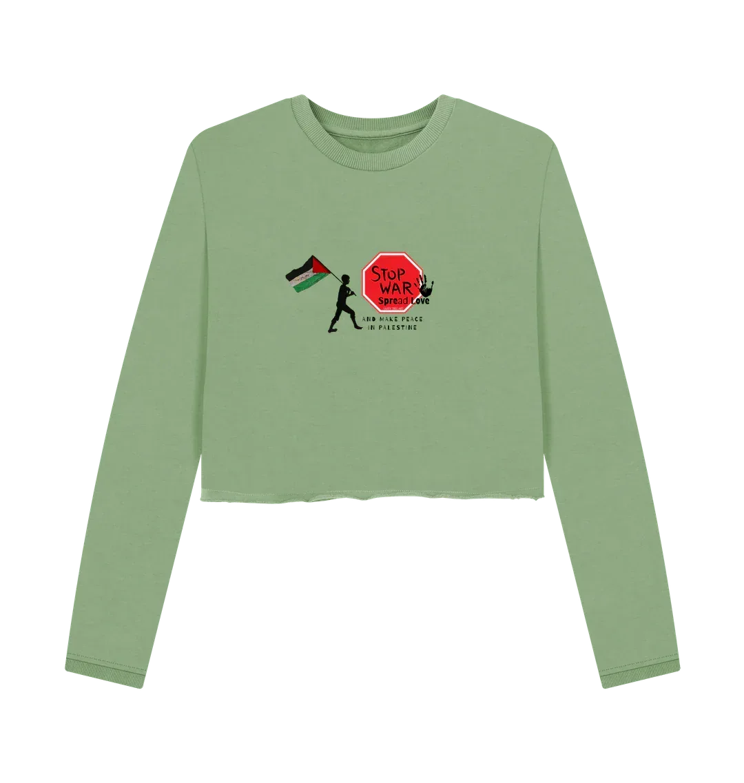 Stop War, Spread Love Palestine Women's Boxy Jumper - Livity Tree Art