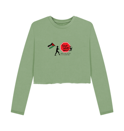 Sage Printed Boxy Jumpers Front