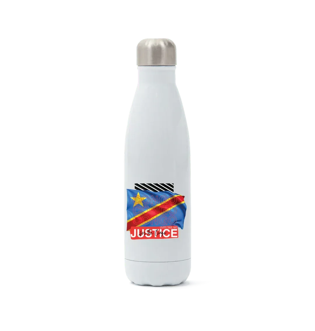 Justice for Congo Stainless Steel Bottle - Livity Tree Art