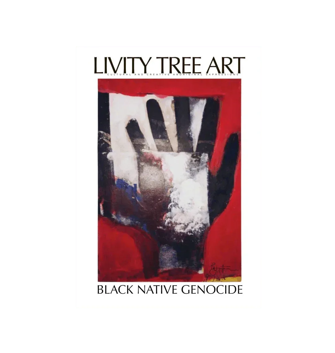 Black Native Genocide Portrait Recycled Canvas - Livity Tree Art