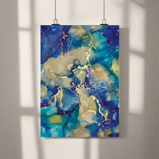 Gold Embossed Alcohol Ink Portrait, by Kizzie Suriel | Museum Quality Poster Print | Vegan Ink | Tree of Life Art - Tree of Life Art